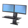 Ergotron WorkFit SR Dual Monitor Sit Stand Workstation 3D View Black
