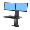 Ergotron WorkFit SR Dual Monitor Sit Stand Workstation Facing Left