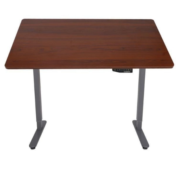 Flexispot Electric Height Adjustable Desk Gray Frame Mahogany