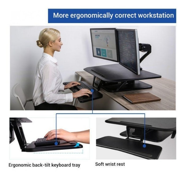 Flexispot F3M Compact Standing Desk Converter Key Board Tray