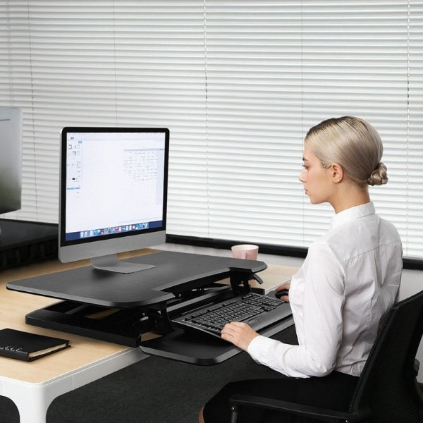 Flexispot M7 28 inch Alcove Standing Desk Converter Sitting 3D View