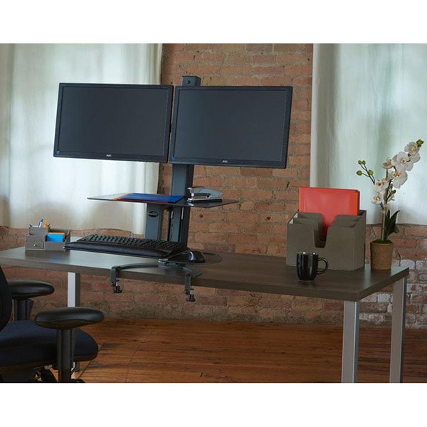 Health Postures Taskmate Go Dual 6351 Close Up Front Side View