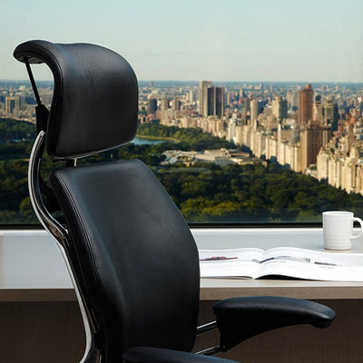 Humanscale Freedom Headrest Task Chair Front Side View Close Up