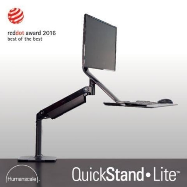 Humanscale QuickStand Lite Height Adjustable Workstation Single Monitor Black