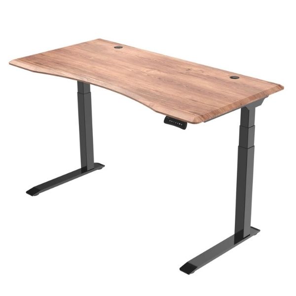 Inmovement Unsit Height Adjustable Standing Desk Black Frame Teak Top