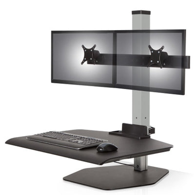 Innovative Winston Workstation Dual Monitor Sit Stand Gray