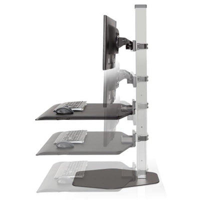Innovative Winston Workstation Triple Monitor Sit Stand Height Setting