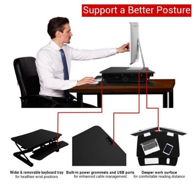 Loctek LX36 Sit-Stand Desktop Workstation Sitting Better Posture
