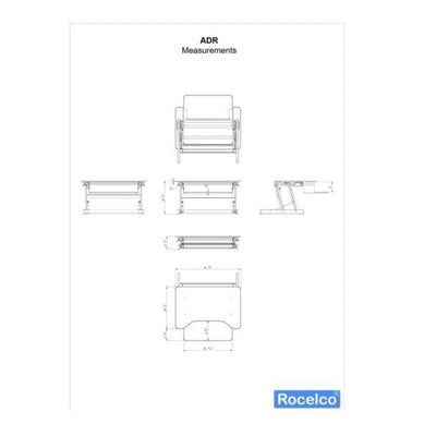 Rocelco ADR Adjustable Desk Riser Profile View