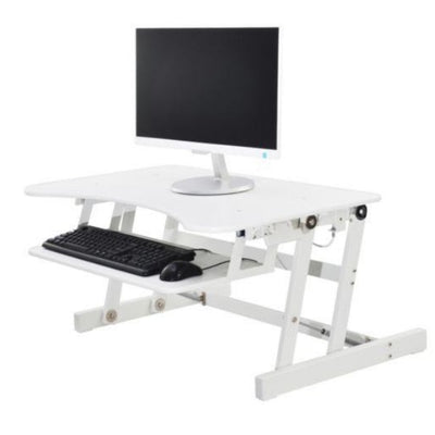 Rocelco EADR Ergonomic Adjustable Desk Riser Single Screen Facing Left White