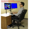 Rocelco EFD+2 Dual Monitor Sit to Stand Floating Desk Front View Sitting