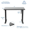 VIVO Manual Height Adjustable Desk Black Dimension