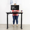 VIVO Manual Height Adjustable Desk Black Front View