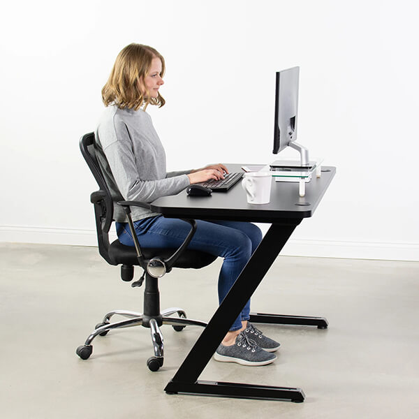 VIVO Z-Shaped 47 Gaming Computer Desk DESK-GM1ZB Side View