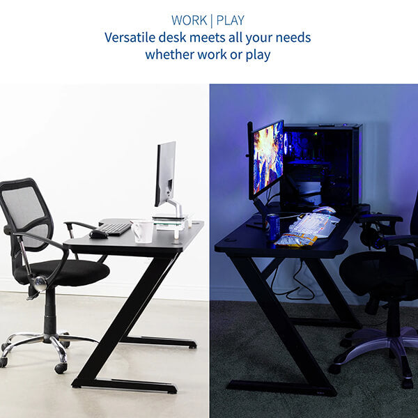 VIVO Z-Shaped 47 Gaming Computer Desk DESK-GM1ZB Versatile