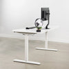 VIVO White 63 Electric Height Adjustable Desk Side View