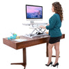 VersaDesk Power Pro 30 inch Electric Standing Desk Converter 3D View Standing Far