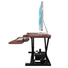 VersaDesk Power Pro 30 inch Electric Standing Desk Converter Cherry Side View Facing Left