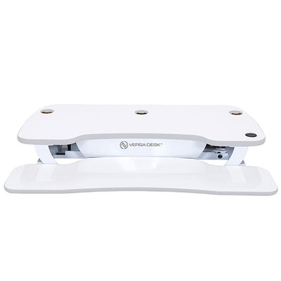VersaDesk Power Pro 36 inch Electric Standing Desk Converter White front View Compressed