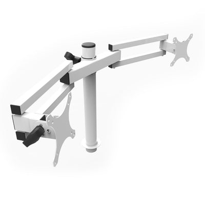 VersaDesk Universal Dual LCD Spider Monitor Arm White 3D VIew