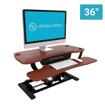 VersaDesk Power Pro 36 inch Electric Standing Desk Converter Cherry