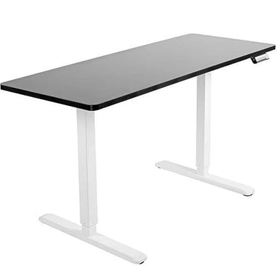 Vivo Electric Standing Desks Black Top White Frame 60 x 24