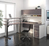 Bestar Connexion L-Desk with Hutch & Electric Height Adjustable Table - Standing Desk Nation