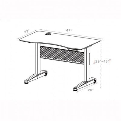 ApexDesk AirDesk Pneumatic Standing Desk 48 Inch Dimensions