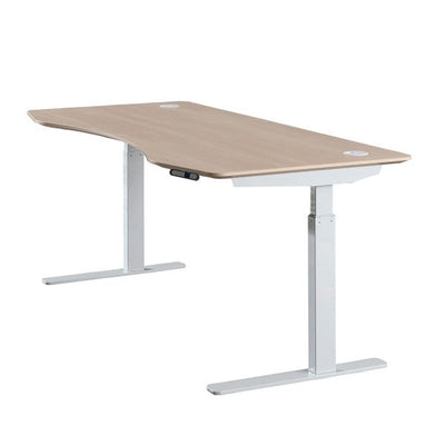 ApexDesk Elite Series 71 Light Oak Desktop With White Frame 3D View