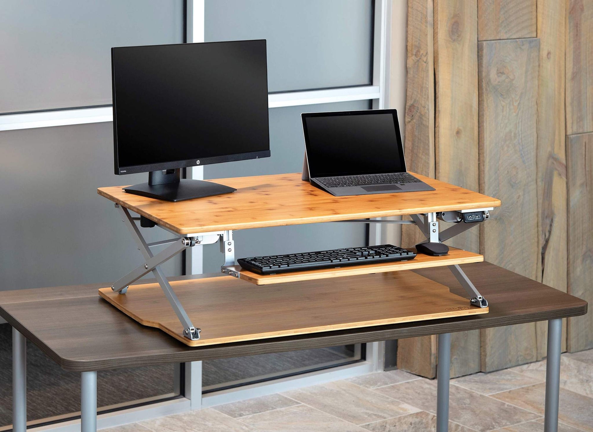 Standing desk sale converter bamboo
