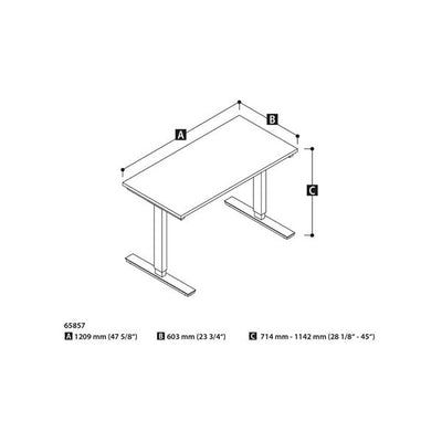 Bestar 24 x 48 Electric Table Dimension