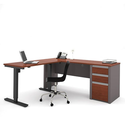 Bestar Connexion L-Desk Slate & Sandstone Sitting
