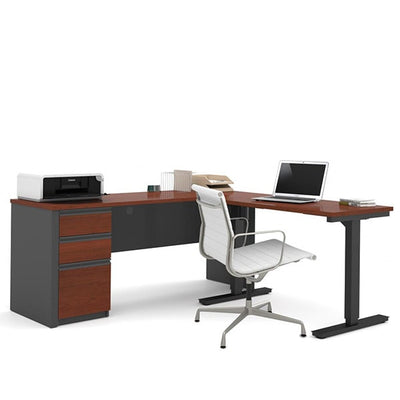 Bestar Prestige + L-Desk Bordeaux & Graphite Sitting