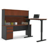 Bestar Prestige + L-Desk Bordeaux & Graphite With Hutch