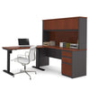 Bestar Prestige + L-Desk With Hutch Bordeaux & Graphite Sitting-