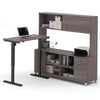 Bestar Pro-Linea L-Desk Bark Grey With Hutch