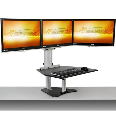 Ergo Desktop Kangaroo Tri-Elite  3D View Tri Monitor High