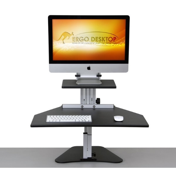 Ergo Desktop MyMac Kangaroo Standing Desk Converter Front View Monitor High