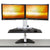 Ergo Desktop Wallaby Elite Standing Desk Converter Front View Dual Monitor High