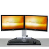 Ergo Desktop Wallaby Elite Standing Desk Converter Front View Dual Monitor Low