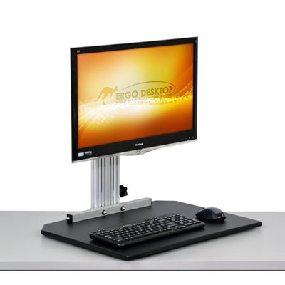 Ergo Desktop Wallaby Junior Standing Desk Converter 3D View Monitor Low