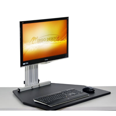 Ergo Desktop Wallaby Standing Desk Converter 3D View Monitor Low