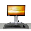 Ergo Desktop Wallaby Standing Desk Converter Front View Monitor Low