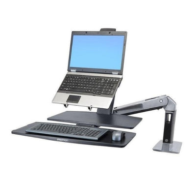 Ergotron WorkFit A Sit Stand Workstation 3D View Laptop