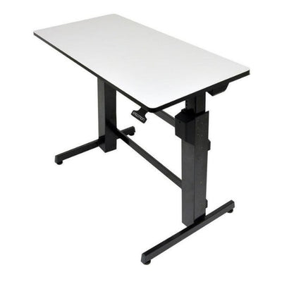 Ergotron WorkFit D Sit Stand Desk 3D View Light Grey