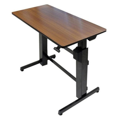 Ergotron WorkFit D Sit Stand Desk 3D View Walnut