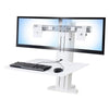Ergotron WorkFit SR Dual Monitor Sit Stand Workstation 3D View Transparent White
