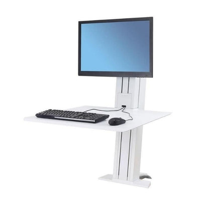 Ergotron WorkFit SR Dual Monitor Sit Stand Workstation 3D View White