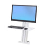 Ergotron WorkFit SR Single Monitor Sit Stand Workstation 3D View White