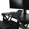 Ergotron WorkFit TLE Sit Stand Desktop Workstation 3D View With Gadgets Close Up